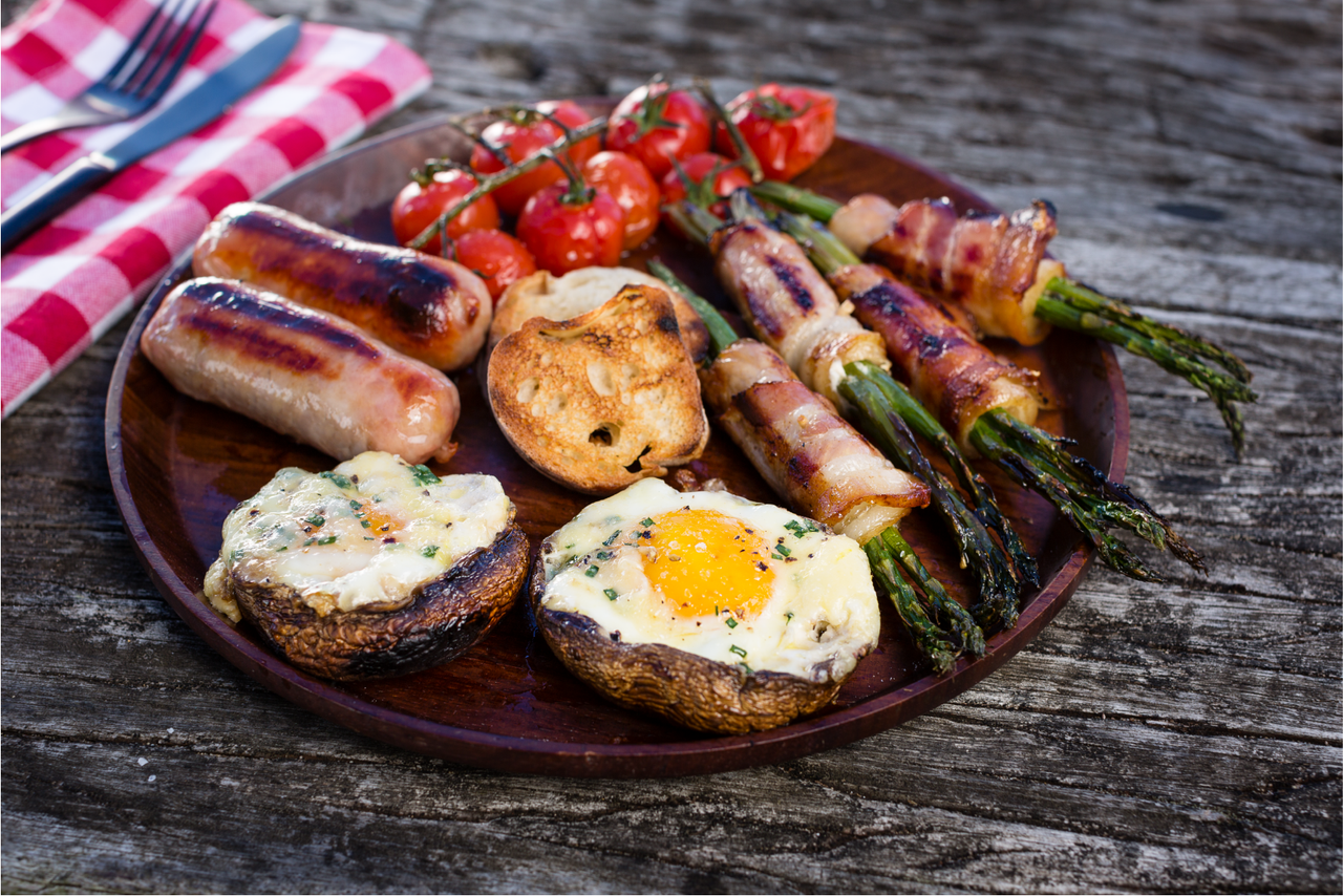 Grilled Mushroom with Eggs