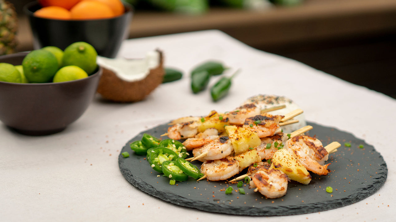 Coconut & Pineapple Shrimp Skewers