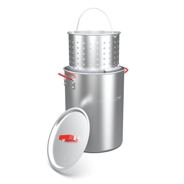 30 QT ALUMINUM POT WITH STRAINER BASKET