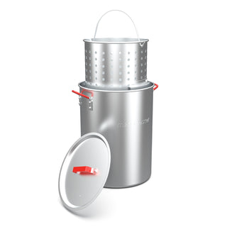 30 QT ALUMINUM POT WITH STRAINER BASKET