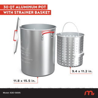 30 QT ALUMINUM POT WITH STRAINER BASKET