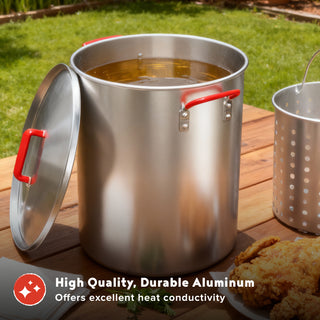 30 QT ALUMINUM POT WITH STRAINER BASKET