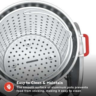 30 QT ALUMINUM POT WITH STRAINER BASKET