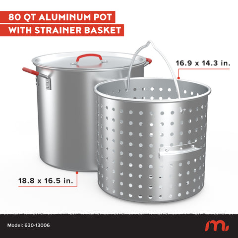 80 litre plant pot 80 QT ALUMINUM POT WITH STRAINER BASKET