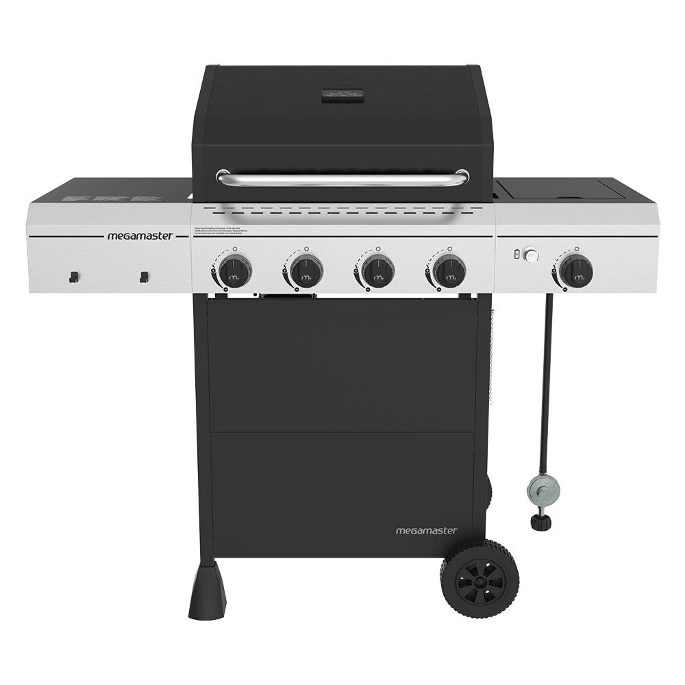 Megamaster 4 Burner Propane Gas Grill with Side Burner Grill Cover