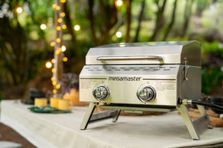 2 Burner Propane Gas Tabletop Grill in Stainless Steel