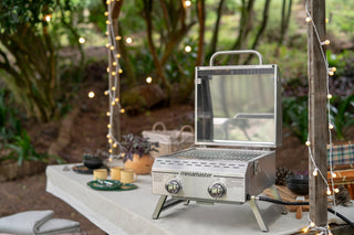 2 Burner Propane Gas Tabletop Grill in Stainless Steel