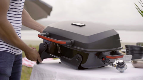 Megamaster Propangas-Tischgrill Mit 2 Brennern – Edelstahl, 16.000 BTU, Klappbar & Transportabel