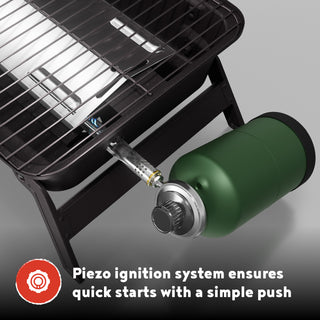 Megamaster Portable 1 Burner Propane Gas Tabletop Grill in Black