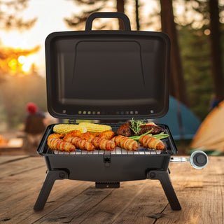 Megamaster Portable 1 Burner Propane Gas Tabletop Grill in Black
