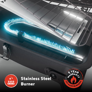 Megamaster Portable 1 Burner Propane Gas Tabletop Grill in Black