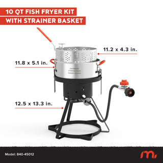 10.5 QT FISH FRYER KIT WITH STRAINER BASKET