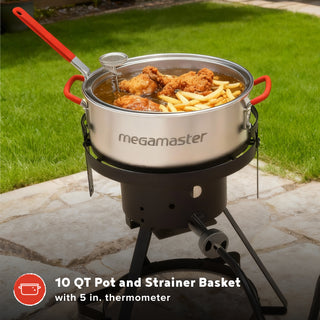 10.5 QT FISH FRYER KIT WITH STRAINER BASKET