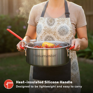 2-in-1 Outdoor Cooker Set: 30 QT Boil-Fry-Steam Pot + 10.5 QT Fryer Kit